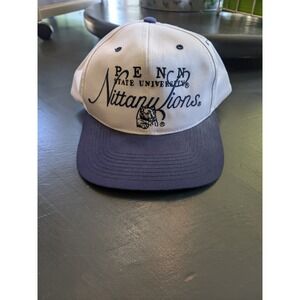 Vintage Penn State Nittany Lions Hat Signatures Cream White Baseball Cap OSFA